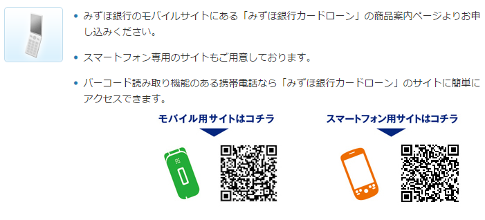 みずほ銀行カードローン申し込み方法　WEB